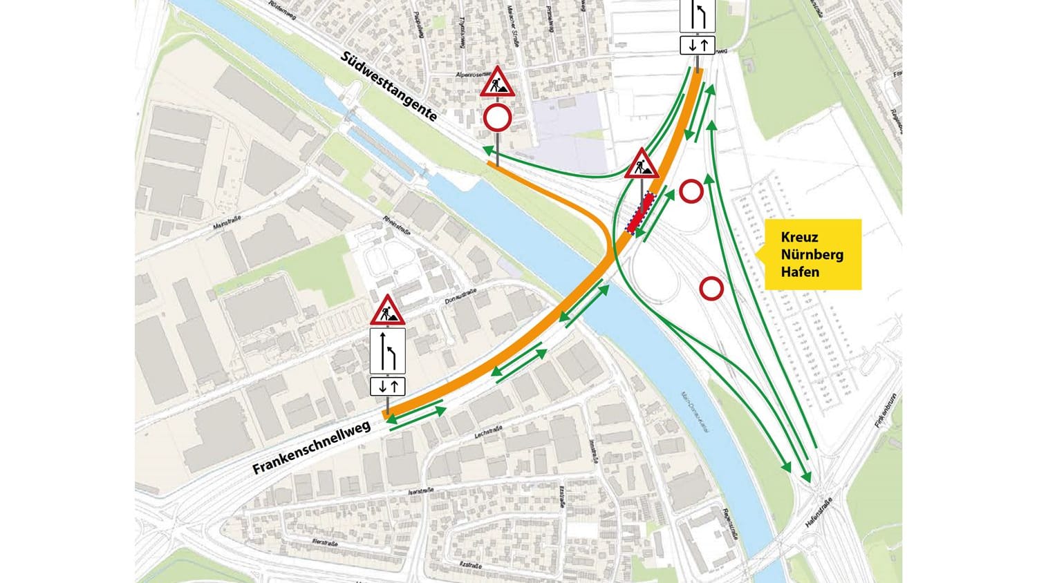 Blick auf die Baustelle: Brückenabriss im Hafen – ein zentrales Thema in den Nürnberger Nachrichten