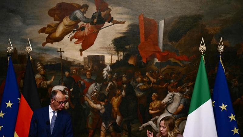 Giorgia Meloni e Merz a Palazzo Chigi