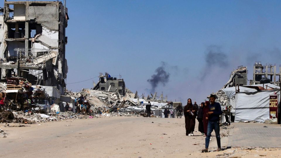 Blick auf Chan Junis während des aktuellen Gazakonflikts