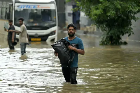 Aerial view of flooding in Bengaluru, highlighting Silicon Valley infrastructure challenges